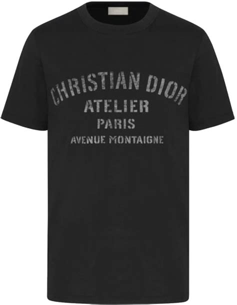 christian dior t shirt black|Dior atelier shirt black.